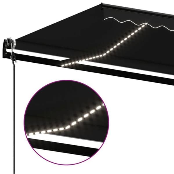 Maison Exclusive - Automatisk markis och vindsensor LED 450x350 cm Antracit antracit