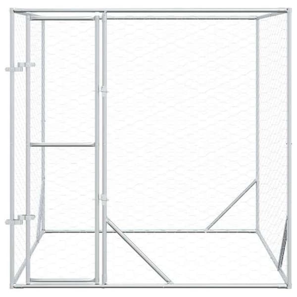 Maison Exclusive - Utomhus hundbur silver 2x2x2 m galvaniserat stål silver-