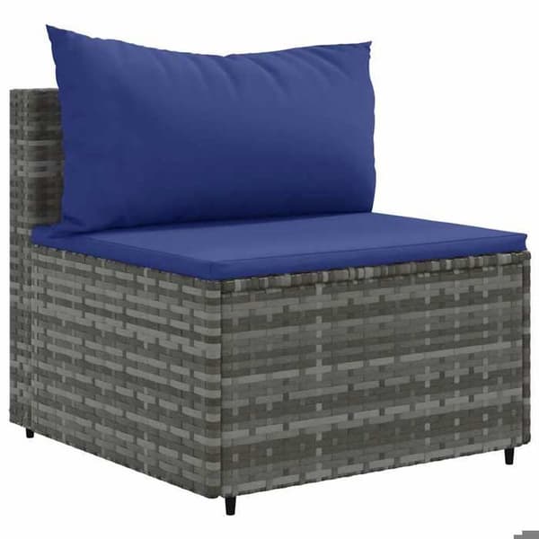 Maison Exclusive - Trädgårdsmöbler 6 delar med kuddar Grå Flätad resin