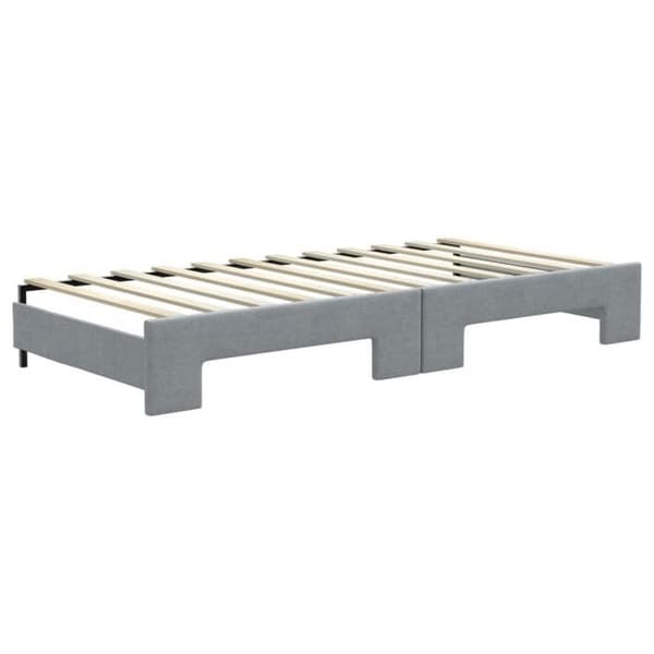 Maison Exclusive - Senge med sovesofa og lys grå madras 90x200 cm stof
