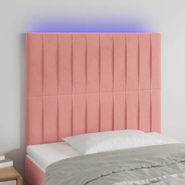 Maison Exclusive - LED Hovedgærde i Rosa 90x5x118/128 cm Velour Ros