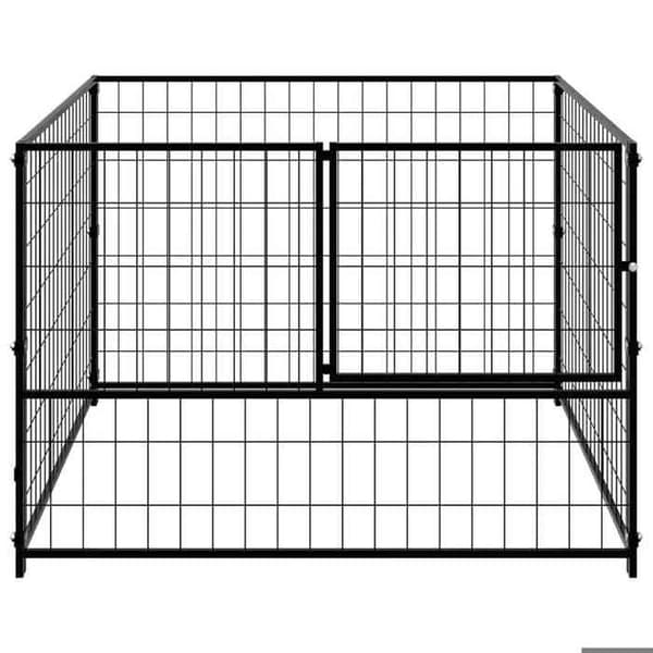 Hundehus - Eksklusivt Hus - Robust Stål - 100 x 100 x 70 cm - Sort Svart