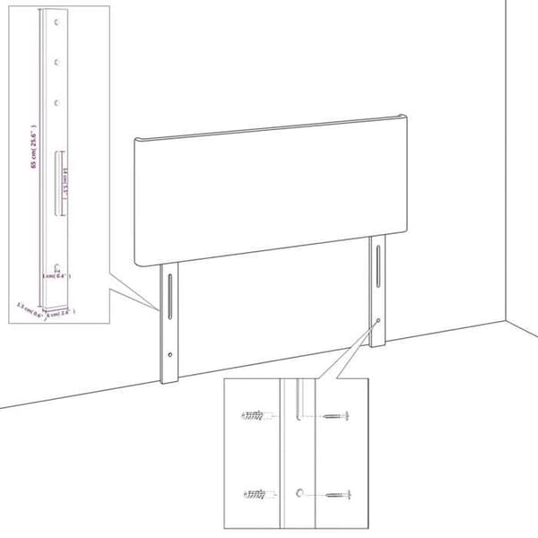 Maison Exclusive - Päätylevy korvilla Vaaleanharmaa 183x23x78/88 cm Kangas Ljusgrått