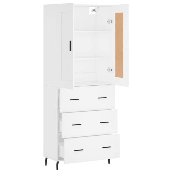 Maison Exclusive - Buffé hög Vit 69,5x34x180 cm Ingenjörsträ Vit