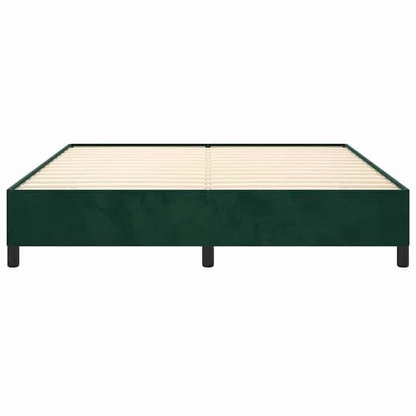 Sengestel - EKSKLUSIV HUS - 160x200 cm - Mørkegrønt velour - Inkluderet lamelbund - Robuste ben Mörkgrön