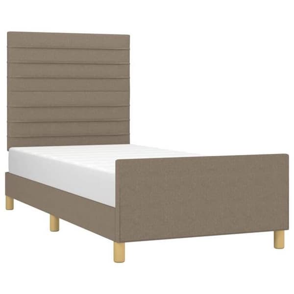 Sengestel - EKSKLUSIV HUS - 80 x 200 cm - Taupe - Polyesterstof - Justerbar hovedgærde Mol