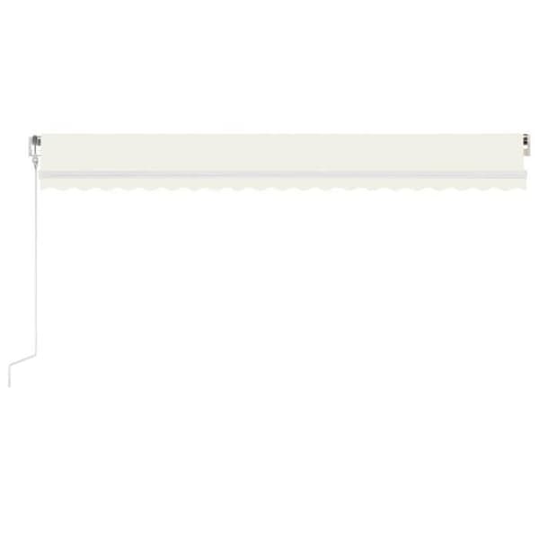 Fällbart tak - EXKLUSIVT HUS - 500x350 cm - Automatisk - Pulverlackerad aluminiumram - UV-skyddande polyester PU-tyg Grädde