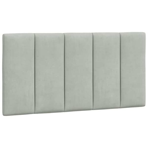 Maison Exclusive - Huvudgavelkudde Hanko ljusgrå 100 cm sammet