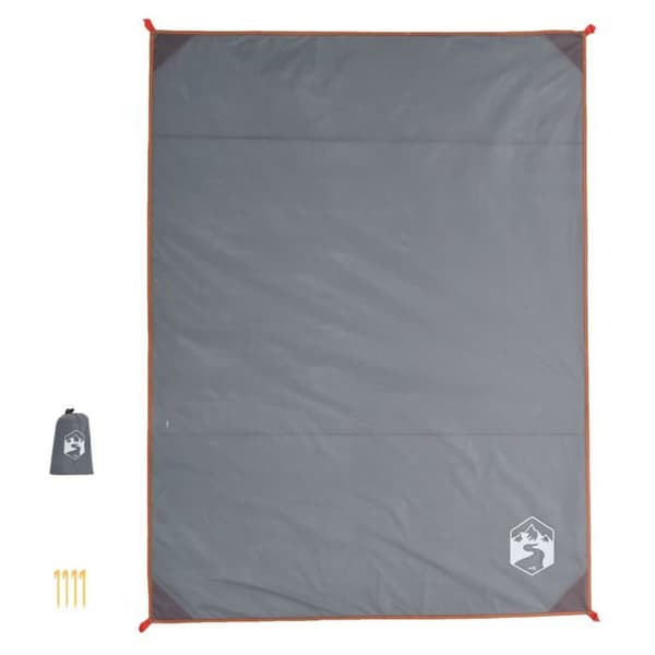 Maison Exclusive - Picnic tæppe med grå og orange pløkker 205x155cm Grå