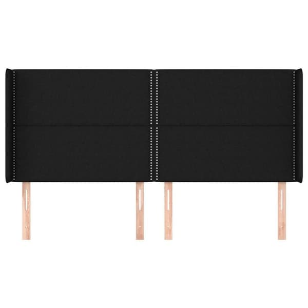 Maison Exclusive - Hovedgærde med ører Sort 183x16x118/128 cm Stof Svart