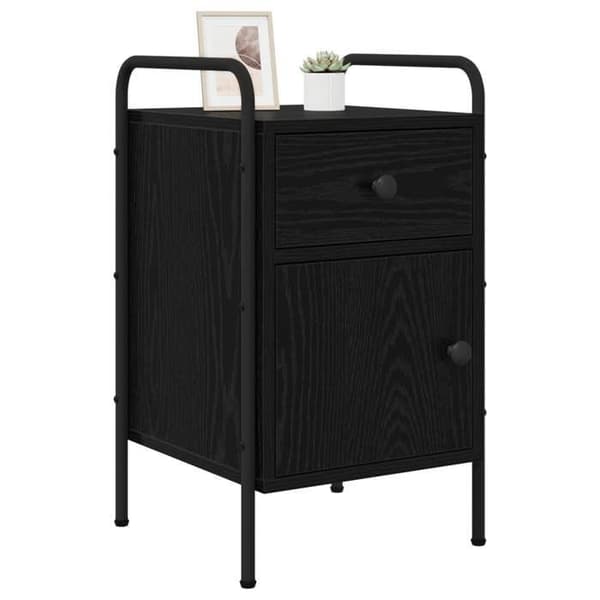 Maison Exclusive - Natbord 2 stk Sort eg 35 x 36,5 x 61 cm svart ek