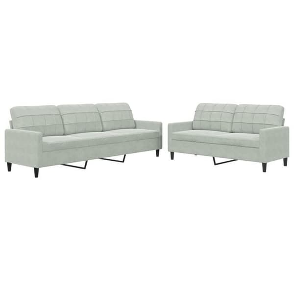 Maison Exclusive - Sæt af 2 sofaer med puder Lys grå Velour
