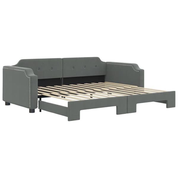 Maison Exclusive - Dagbädd med utdragssäng utan madrass mörkgrå 90x190 cm Mörkgrå