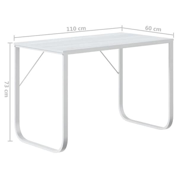 Kontor - EKSKLUSIV HUS - 110x60x73 cm - Hvid - Metal & spånplade - Industriel stil Vit