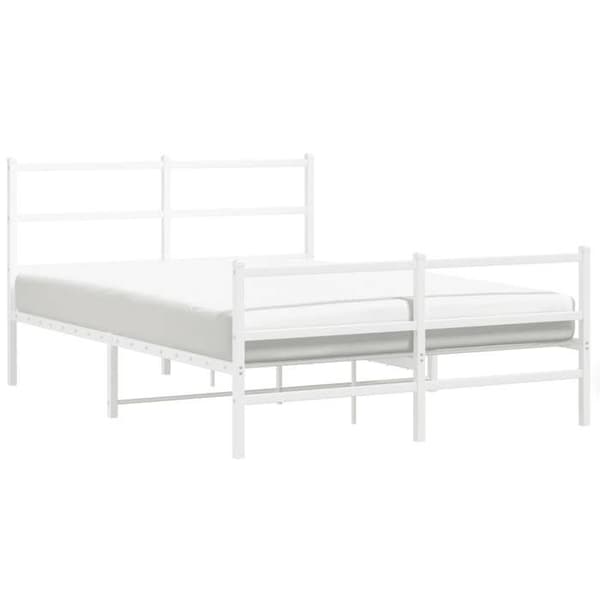 Sengestel - EKSKLUSIV HUS - 140x190 - metal - hvid - lamelbund Vit