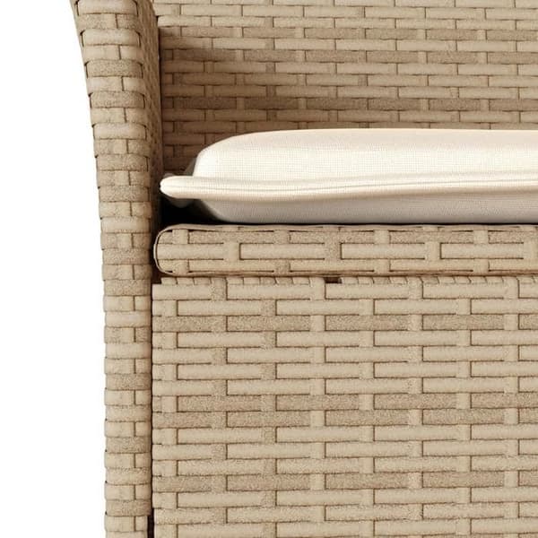 Maison Exclusive - Puutarhakalusteryhmä ja tyynyt 3 kpl beige rottinki lasi