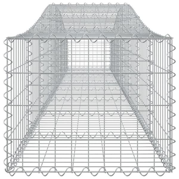 Gabionkorgar - 5 st bågformade 400×50×40/60 cm - Galvaniserat järn - Tråd 3,5 mm - Silverfärgad silver-
