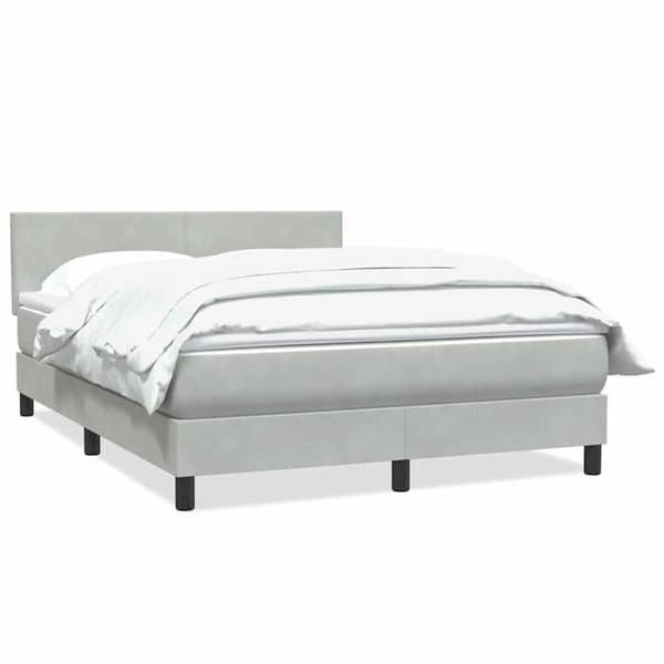 Maison Exclusive - Sengebund med lameller og lys grå madras 160x210cm velour