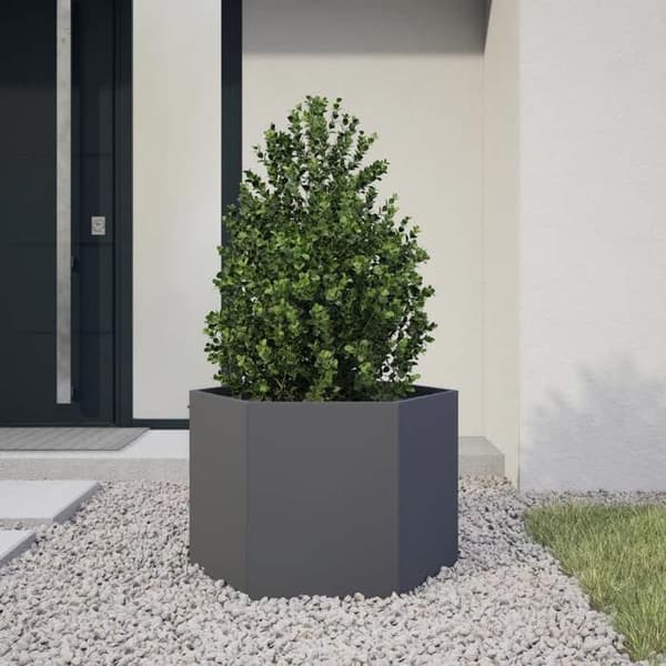 Maison Exclusive - Hexagon plantekasse anthracite 69x60x45 cm stål