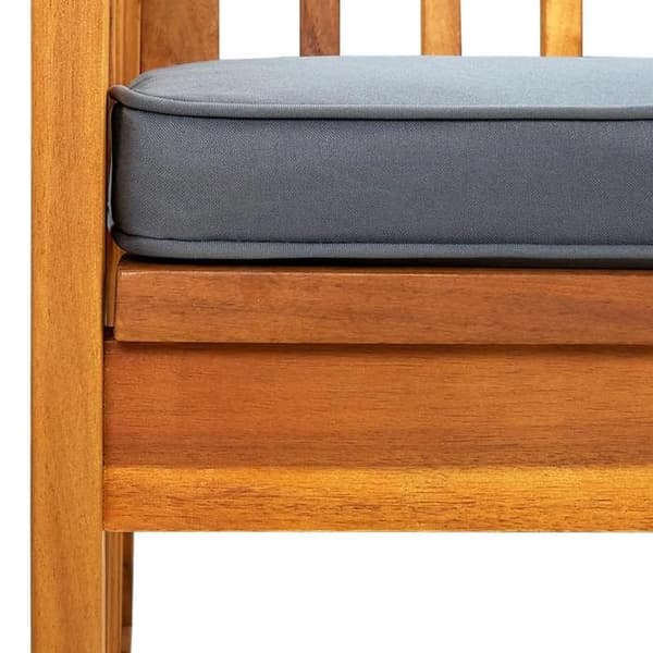 Maison Exclusive - Bænk til haven med pude 119 cm Solid akacietræ mörkgrå (kudde)