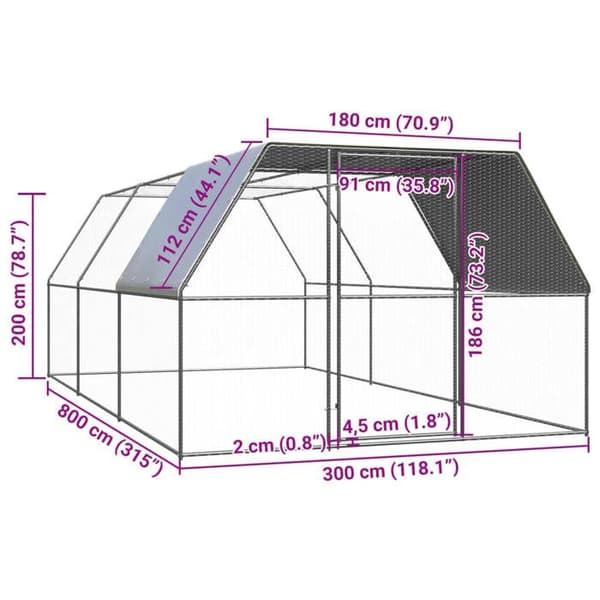 Maison Exclusive - Ulkokanala 3x8x2 m Galvanoitu teräs