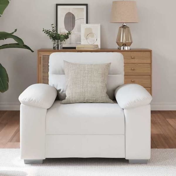 Maison Exclusive - Vit fåtöljsoffa 100x81x84 cm i konstläder