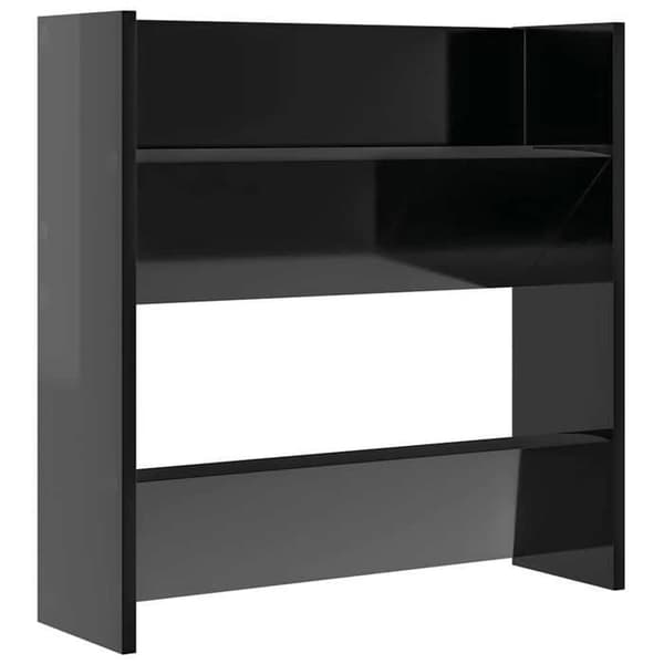 Maison Exclusive - Væghængte skoskabe 4 stk sort blank 60x18x60 cm