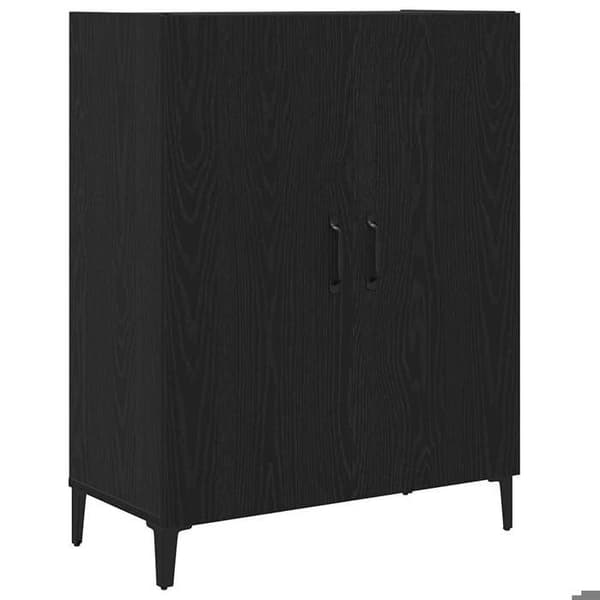 Maison Exclusive - Buffet i sort egetræ 69,5x34x90 cm i ingeniørtræ