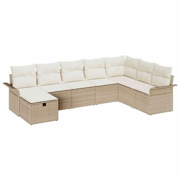 Maison Exclusive - 8-delt have-sofa sæt i beige og creme polyrotin