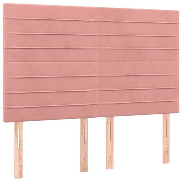 Maison Exclusive - LED-päätyruutu Vaaleanpunainen 144x5x118/128 cm Sametti Ros