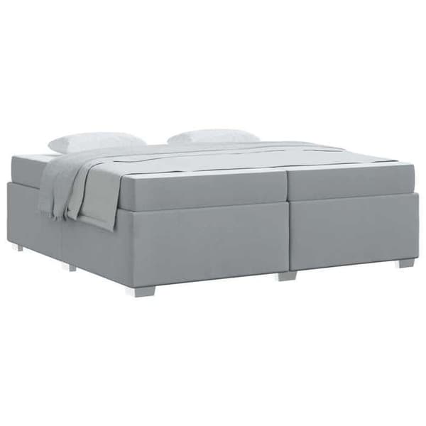 Maison Exclusive - Sängram med madrass Ljusgrå 200 x 200 cm tyg