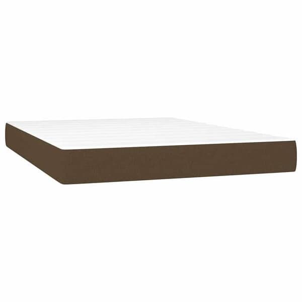 Maison Exclusive - Sengebund med lameller og madras Mørkebrun 140x190 cm