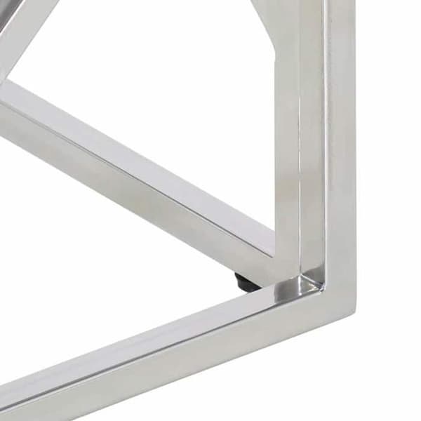 Bord - EKSKLUSIV HUS - 80 cm - Massivt akacietræ - Ramme i rustfrit stål - Sølvfinish Silver
