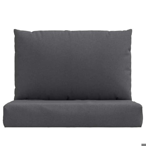 Pallepuder - EKSKLUSIV HUS - Sæt af 2 - Mørkegrå meleret - 60x60 cm - Polyester, skumfyld Antracit blandat
