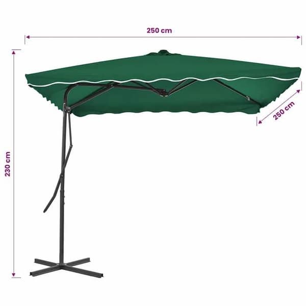 Maison Exclusive - Utomhusparasol med stång i stål 250x250 cm grön