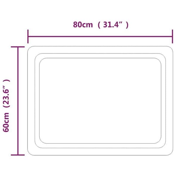 Maison Exclusive - LED-kylpyhuonepeili 60x80 cm