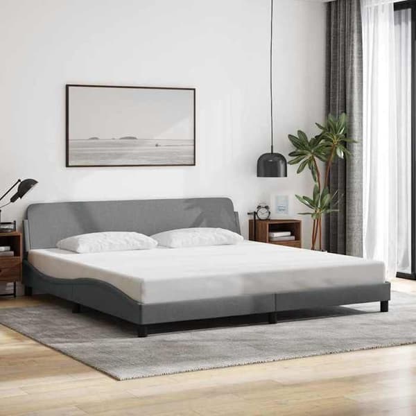 Maison Exclusive - Dover sängram ljusgrå 200x200 cm tyg