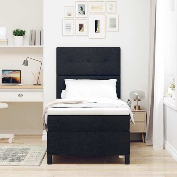 Maison Exclusive - Jousipatja mustalla päädyllä 90 x 200 cm kangas