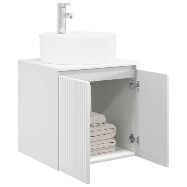 Maison Exclusive - Väggmonterad handfatsspegel i blank vit 49,5 x 44,5 x 65 cm