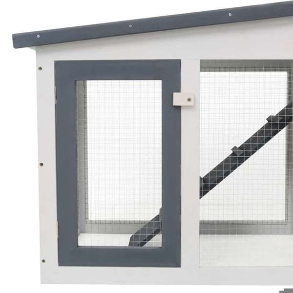Maison Exclusive - Stor utomhusklapp i grått och vitt 201x45x85 cm i trä vitt och grått