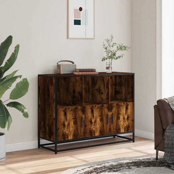 Maison Exclusive - Buffet i røgfyldt eg 100x35x76 cm i ingeniørtræ