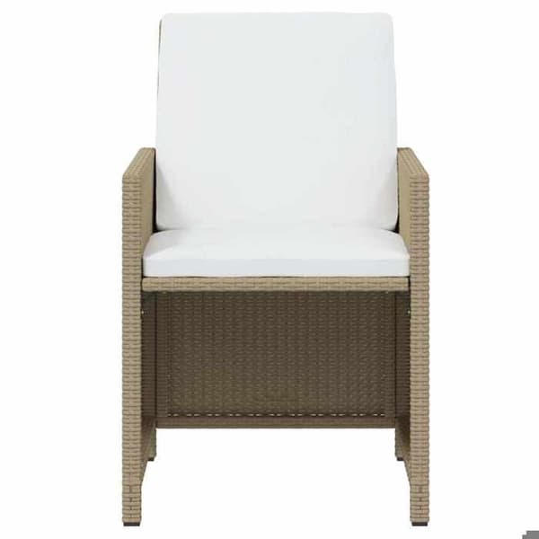 Maison Exclusive - Trädgårds matsalsset med kuddar 11 delar Flätad resin Beige