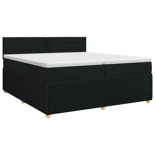 Maison Exclusive - Boxspring säng med madrass Svart 200 x 200 cm Tyg