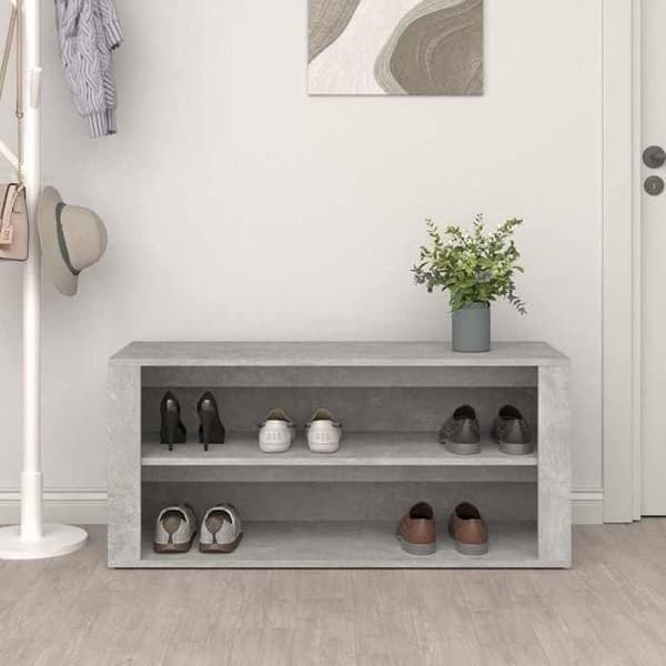 Maison Exclusive - Skohylla Grå betong 100x35x45 cm Ingenjörsträ