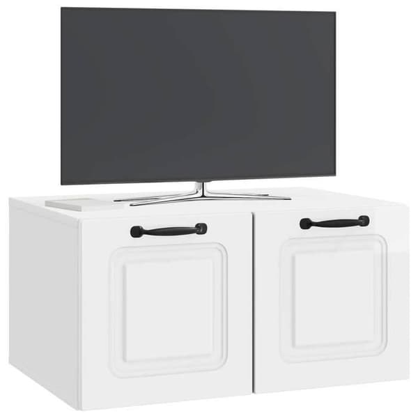 Exklusivt Hem - Väggmonterad TV-möbel Väggmontering Vit glansig 59,5 x 41 x 30 cm