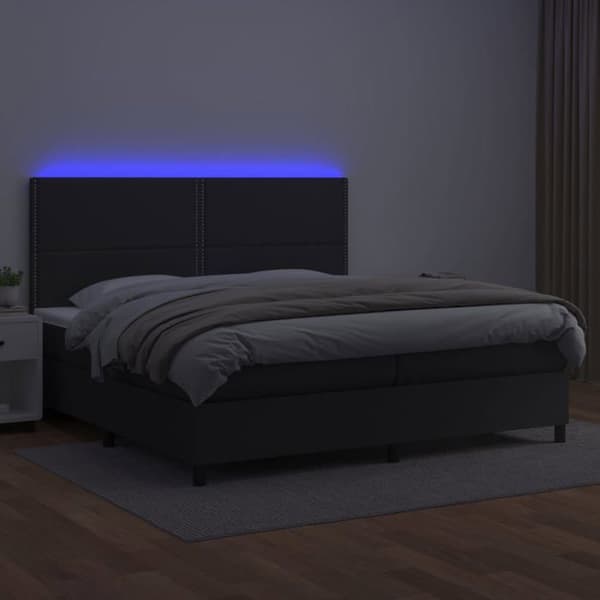 Maison Exclusive - Sengebunde med madras og LED Sort 200x200 cm