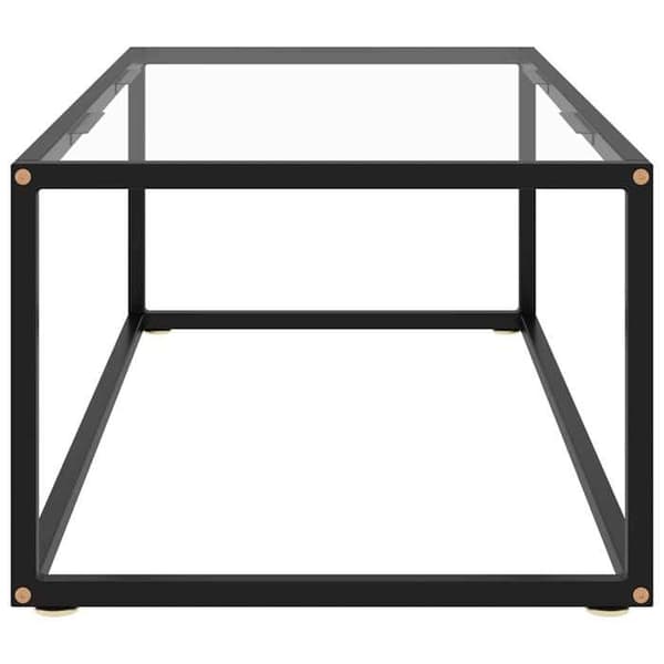 Maison Exclusive - Musta sohvapöytä karkaistulla lasilla 100x50x35 cm