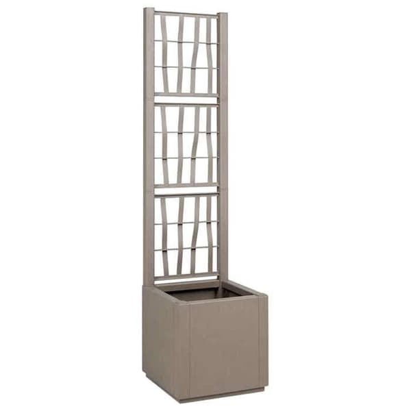 Maison Exclusive - Blomsterkasse med Lys Brun Trellis 36 x 36 x 140 cm PP