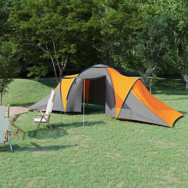 Maison Exclusive - Campingtelt til 6 personer grå og orange