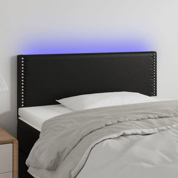 Maison Exclusive - LED Hovedgærde Sort 100x5x78/88 cm Syntetisk Læder